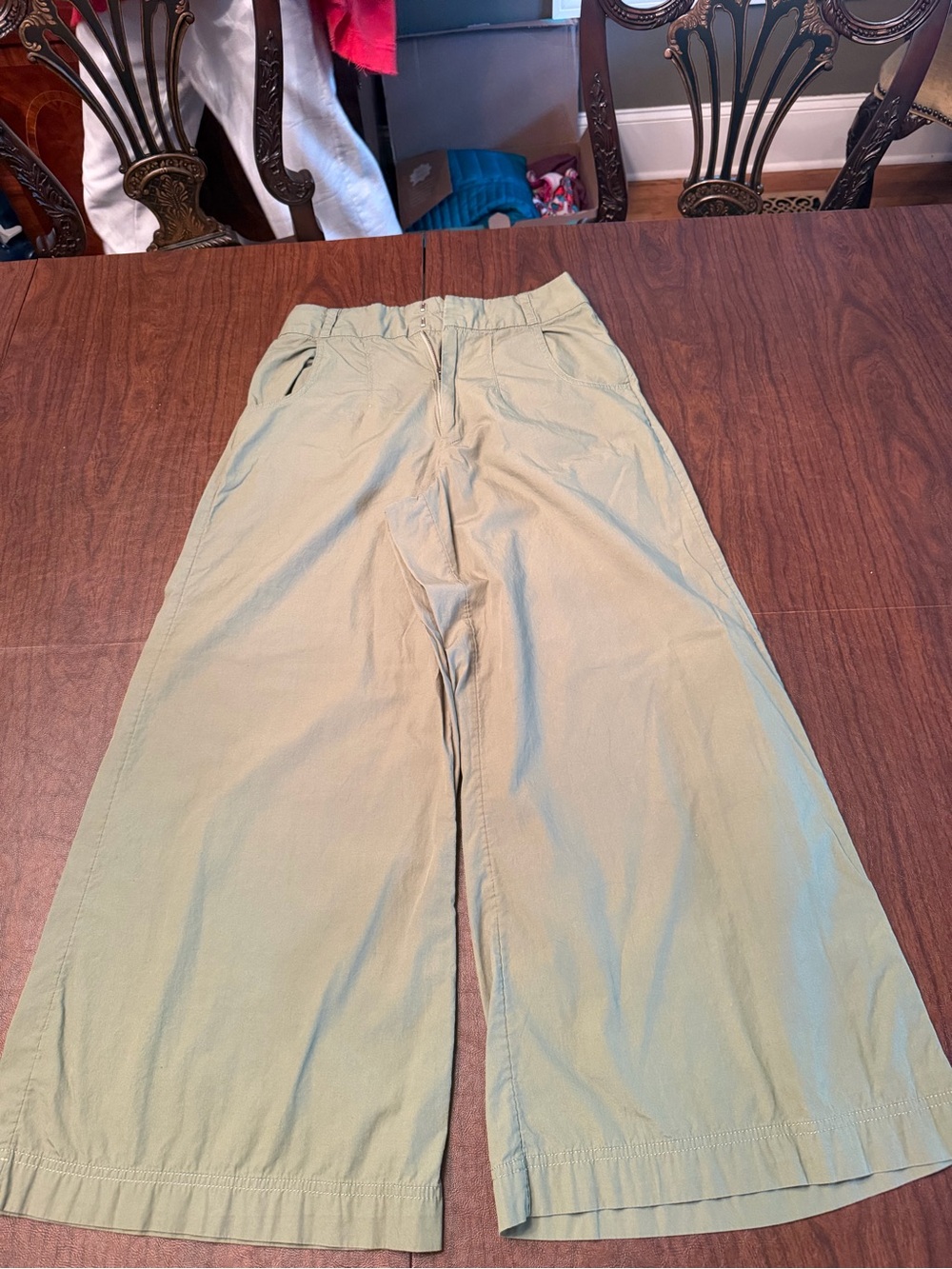 Free People Olive Wide-Leg Pants